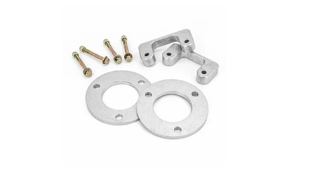 9-9001 – RUGGED OFFR Leaf Spring Block Kit, 1 Inch Lift Steel With 2 Blocks/ 4 U Bolts/ Installation Hardware